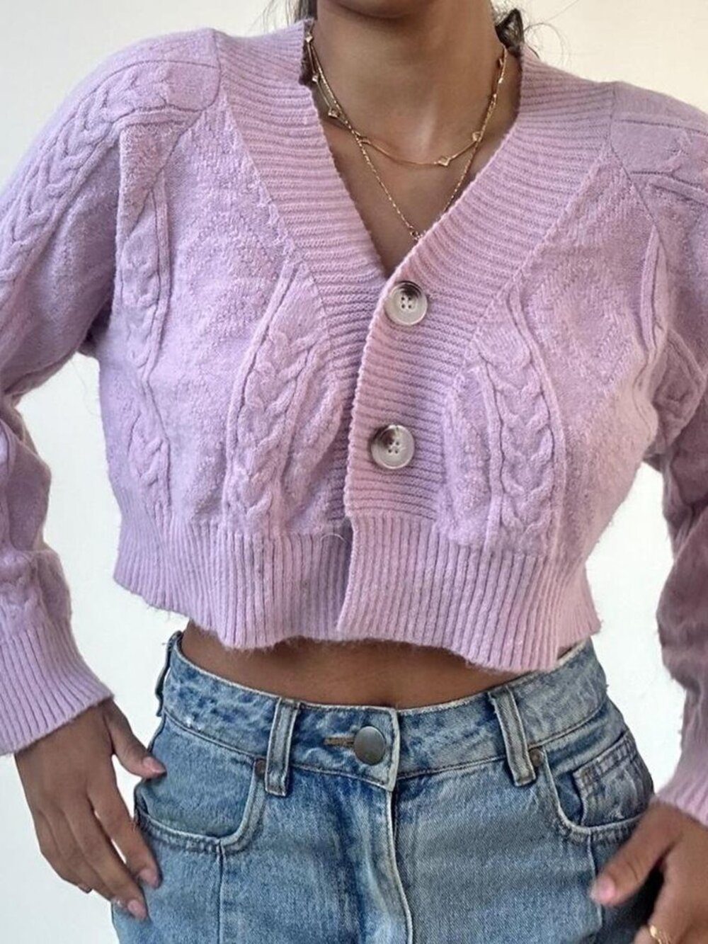 Princess Polly Pink Cropped Cable-Knit Cardigan Sweater Coquette Soft Girl